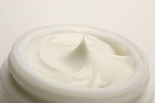 closeup of white facial creme