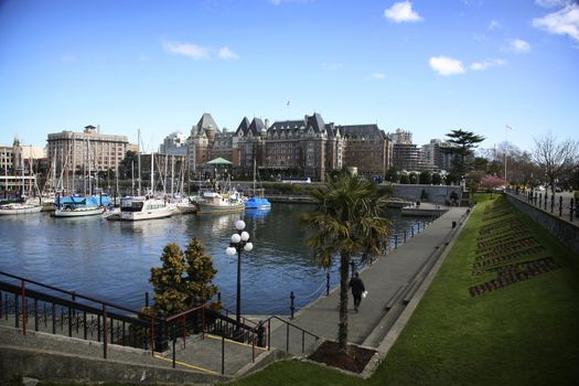 view of the Empress Hotel downtown Victoria