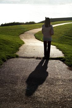 Walking down the winding path