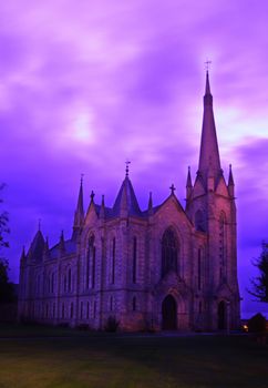 The Parish Church of Saint Laurence, with a gorgeous (and original), purple sky. 