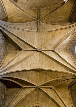 indoor image of the roof of a christian cathedral