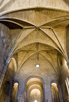 indoor image of the roof of a christian cathedral