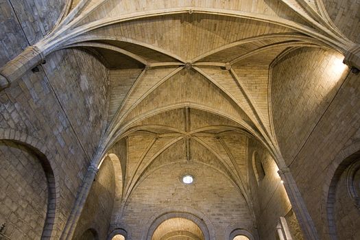 indoor image of the roof of a christian cathedral