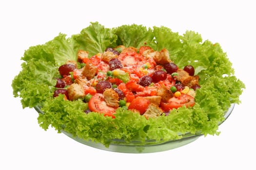 fresh leafy green salad in a bowl
