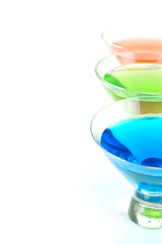 Cosmopolitan cocktails isolated against a white background