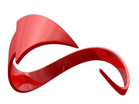 closed red arrow on white background. Isolated 3D image