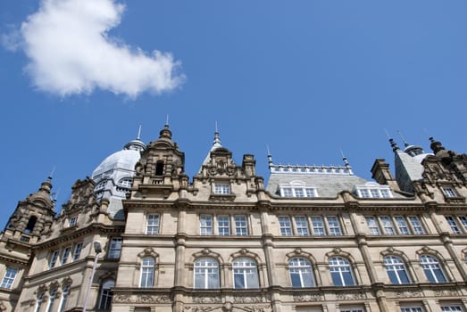 The Ornate Domes and Facade of an English Market Hall