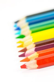 Colored Pencils isolated against a white background