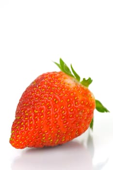 Fresh strawberries isolated against a white background