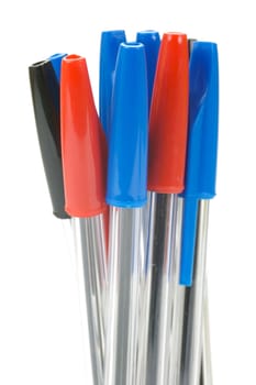 Ball point pens isolated against a white background