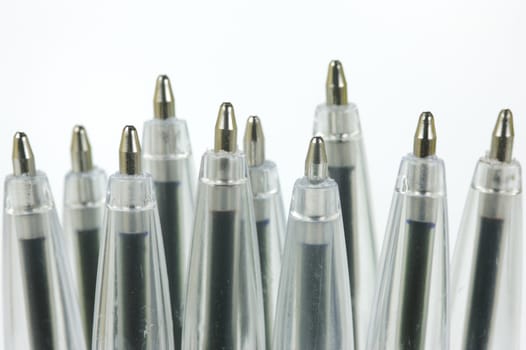 Ball point pens isolated against a white background