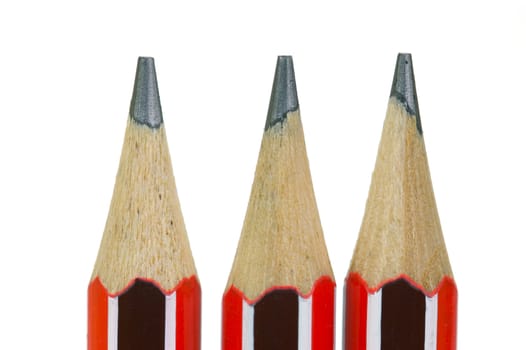 Lead pencils isolated against a white background