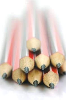 Lead pencils isolated against a white background