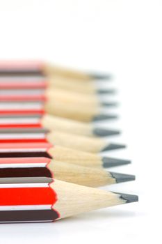 Lead pencils isolated against a white background