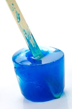Flovored icy poles isolated against a white background