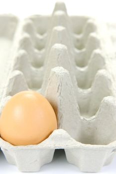 Free range eggs isolated against a white background