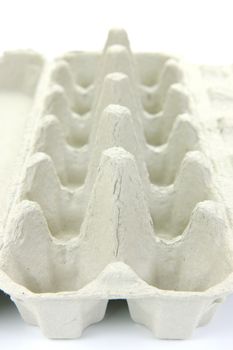 Free range eggs isolated against a white background