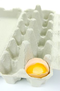 Free range eggs isolated against a white background