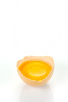 Free range eggs isolated against a white background