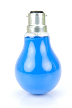 Colored light bulbs isolated against a white background