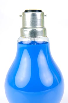 Colored light bulbs isolated against a white background