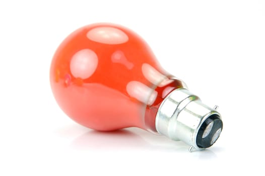 Colored light bulbs isolated against a white background