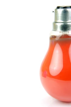 Colored light bulbs isolated against a white background