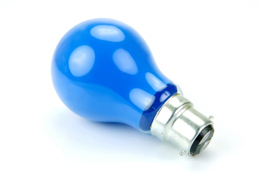 Colored light bulbs isolated against a white background
