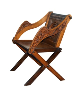 Antique Wooden Chair isolated with clipping path      