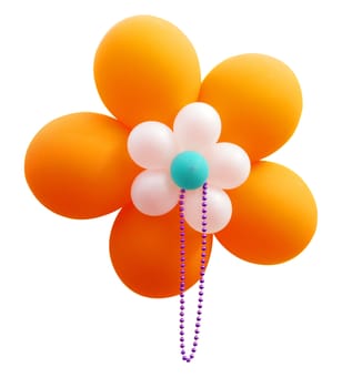 Orange Balloon Flower with Beads isolated with clipping path      