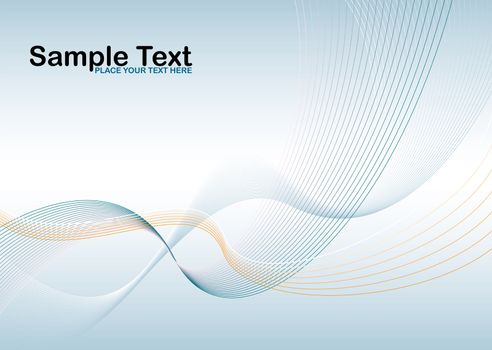 Abstract blue background with flowing lines and room to add your own text