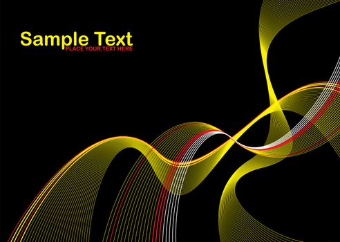 yellow and black abstract background wave design with room for text