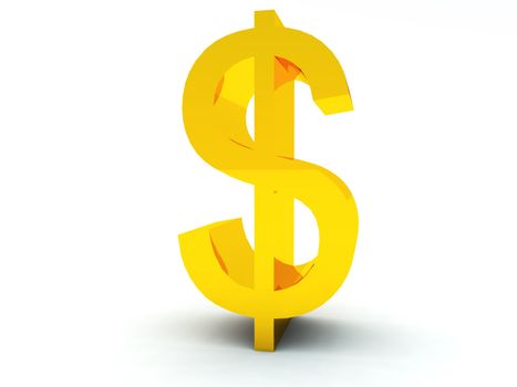 A golden dollar symbol for money concepts.