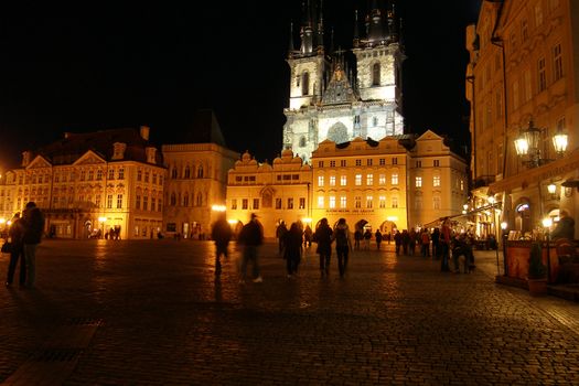  City landscape. Old Town Square in the ivning. Prague. Czech.        