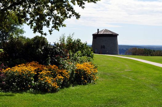 One of the three historic Martello towers that still remain in Quebec City, Canada.