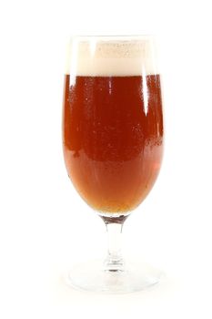 top-fermented dark beer on a white background