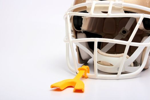 Helmet for game in the American football with a mouthpiece.