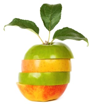 Mixed apple on white background
