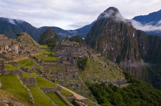 View of the archeological site of Machu Pichu