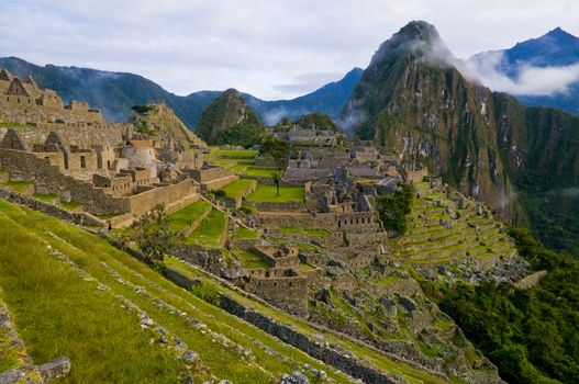 View of the archeological site of Machu Pichu