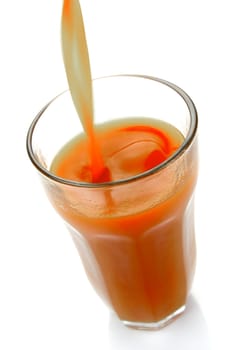 Tomato juice isolated against a white background