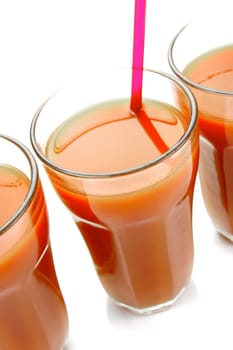 Tomato juice isolated against a white background