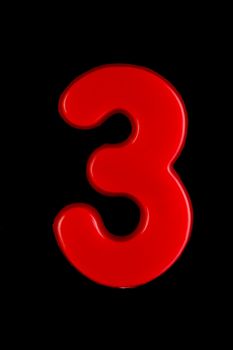 Numbers isolated against a black background
