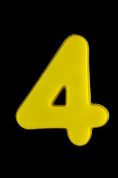 Numbers isolated against a black background