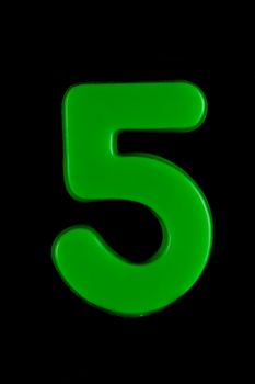 Numbers isolated against a black background