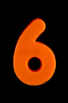 Numbers isolated against a black background