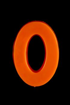 Numbers isolated against a black background
