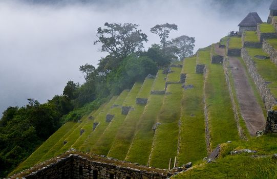 View of the archeological site of Machu Pichu