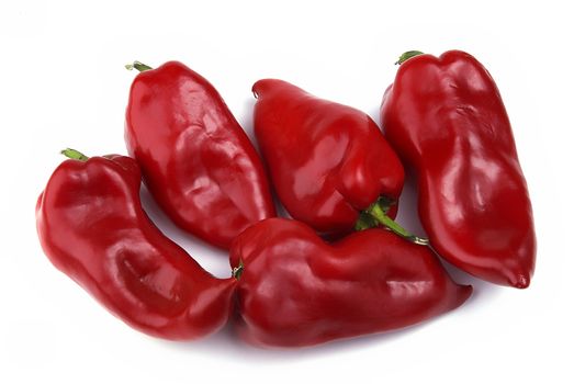 Group of Red pepper on white background