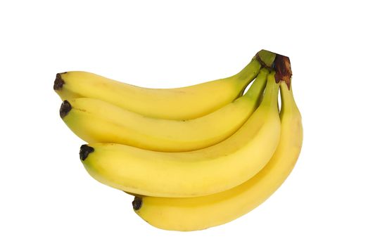 One Banana isolated on white, group